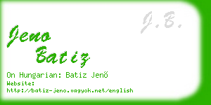 jeno batiz business card